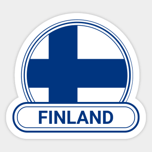 Finland Country Badge - Finland Flag Sticker
